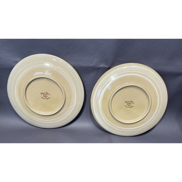 Showa Stone Ware Bamboo Pattern Tea Coffee Cups (2) W/ Saucers (2) Hand Crafted - Picture 3 of 14